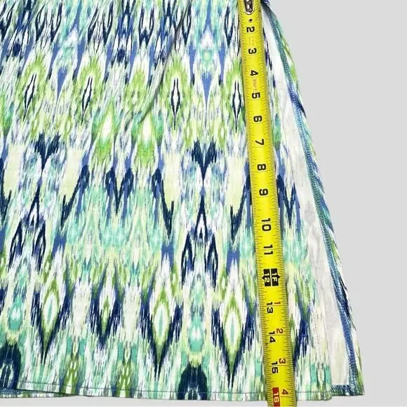 NWT Chico's Maxi Dress Size 3 US XL 16/18 Ikat Popover Regatta Blue Green Travel - Picture 10 of 15